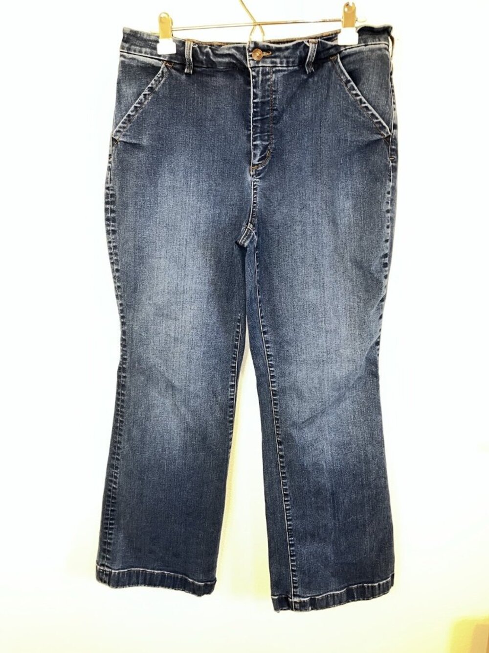 Duluth Jeans Women 16 34X29 Boot Cut Medium Wash 12 Inch Rise Denim